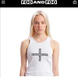 NWT Foo and foo white cross logo tank size small